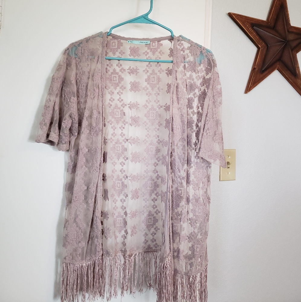 Lavender lace duster